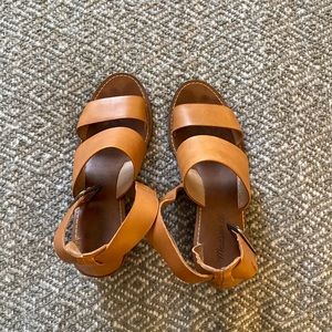 Madewell Cognac Block Heel Ankle Strap Sandal